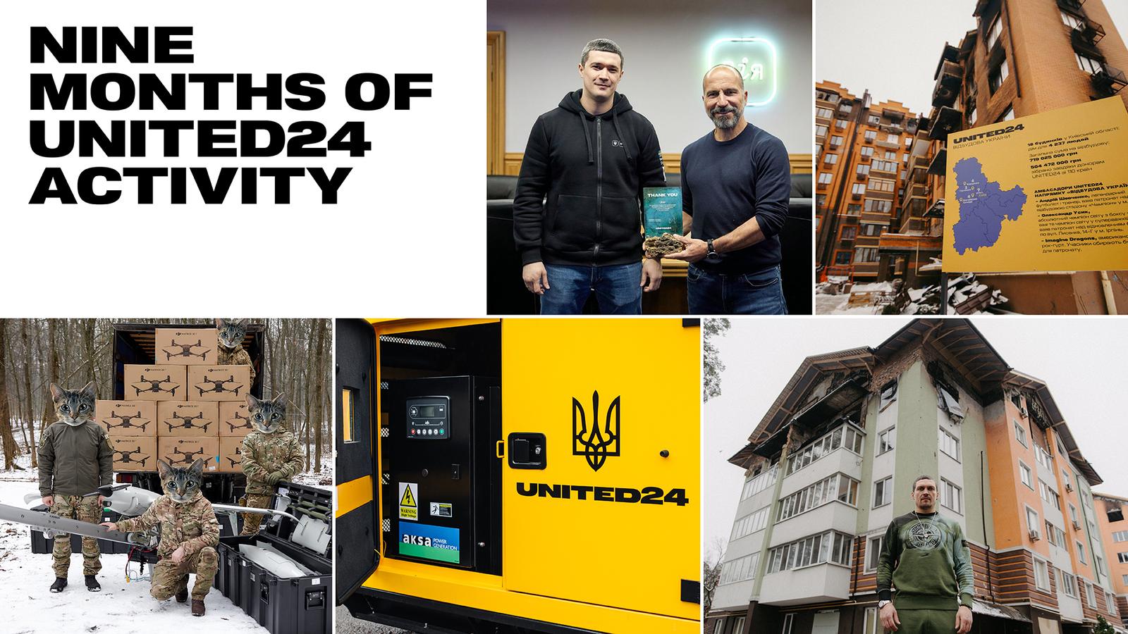 The UNITED24 Fundraising Platform Turns 9 Months Ald: Launch of the Rebuild Ukraine Direction of Support, New Ambassador and The of "Shahed Hunters"